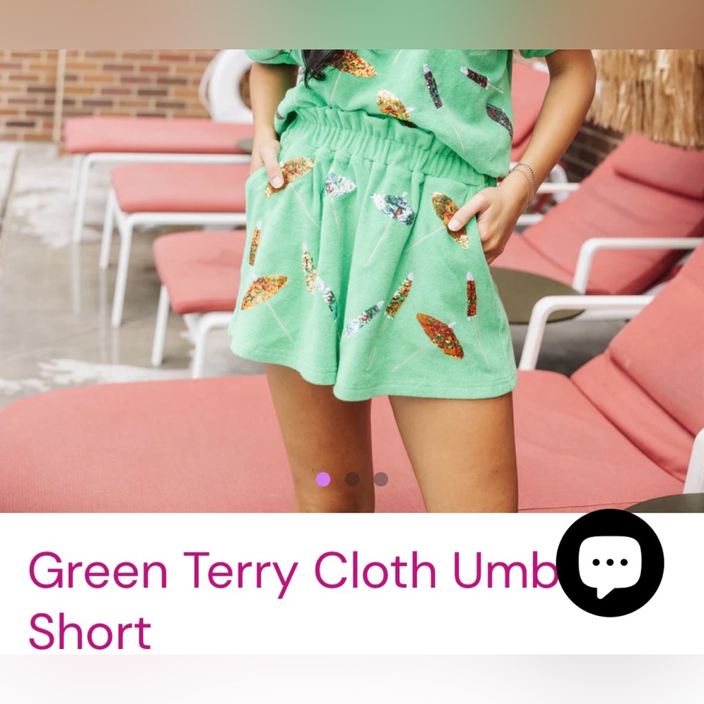 Queen of Sparkles - Green Terry Cloth Umbrella Short